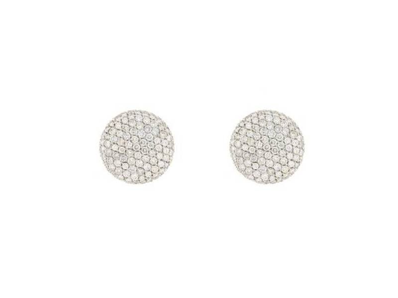 18KT WHITE GOLD STUD EARRINGS WITH DIAMOND PAVE’ JUNIOR B OBBOR