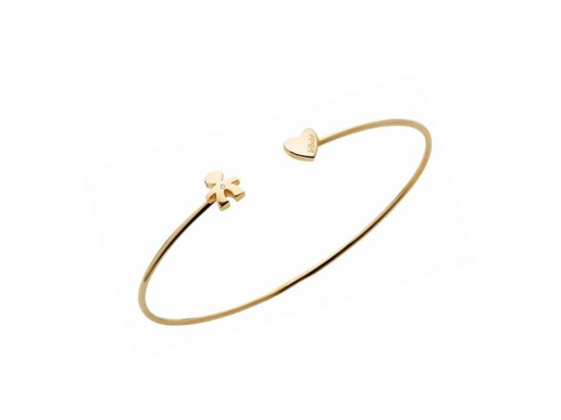 BRACCIALE ORO GIALLO 9KT CON DIAMANTE BIMBO E CUORE LES PETITS LE BEBE’ LBB720