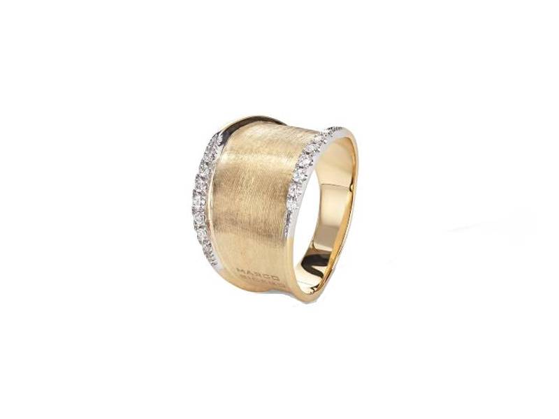 ANELLO ORO GIALLO A FASCIA MEDIA CON DIAMANTI LUNARIA MARCO BICEGO AB550 B YW