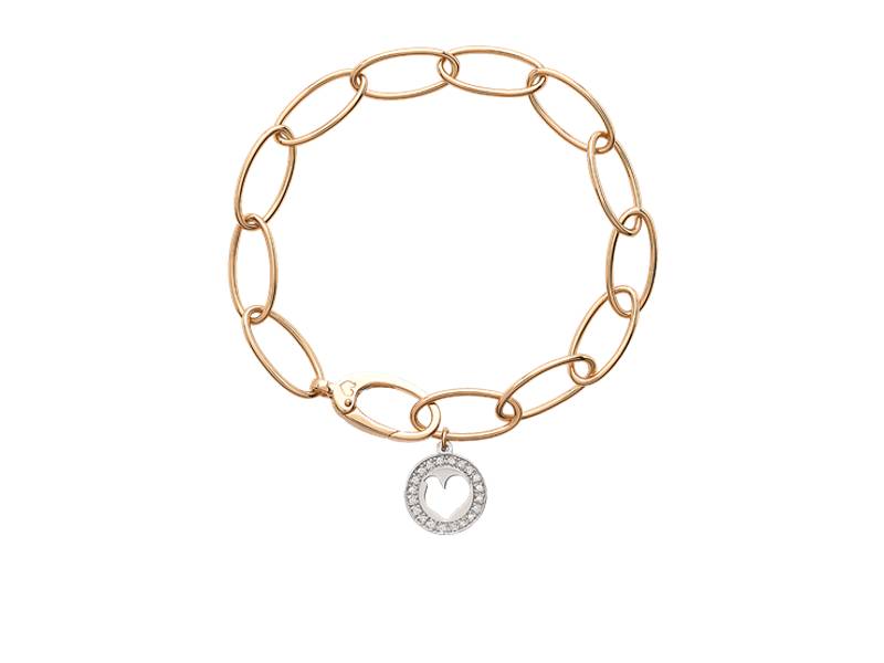 BRACCIALE A MAGLIE OVALI IN ORO CON UN ELEMENTO IN DIAMANTI ACCESSORI CHANTECLER 39631/39632/39633