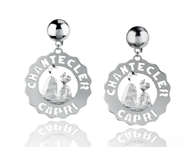 SILVER LARGE LOGO FARAGLIONI EARRINGS ET VOILA’ CHANTECLER 38910