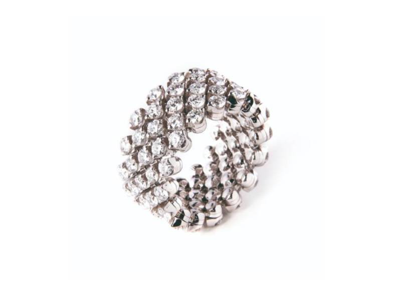 “BREVETTO” MULTISIZE RING ORO BIANCO E DIAMANTI 5 FILE SERAFINO CONSOLI RMS 5F7 WG WD