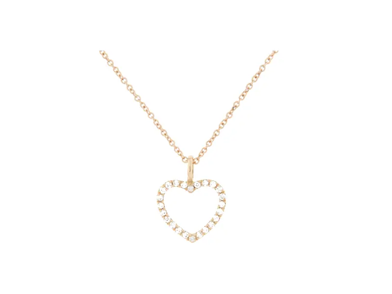 GIROCOLLO IN ORO ROSA CON CUORE IN DIAMANTI JUNIOR B 54/GB